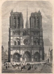 Paris: Notre Dame. Plan etter Eugene Viollet le Duc, som restaurerte katedralen på midten av 1800-tallet.