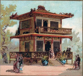 Paris. Universell utstilling fra 1889: Japan-paviljongen.