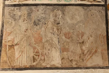 Sognekirke (Vår Frue av Solers kirke). Interiør. Skipene. Veggmalerier. Detalj. Det 16. århundre (?).