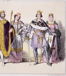 Philippe Auguste og Isabelle de Hainaut - i "Det franske monarkiet i trykk""