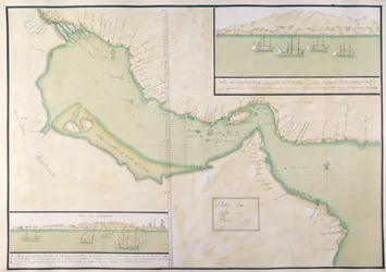 Plan over Persiabukta (håndfarget gravering)