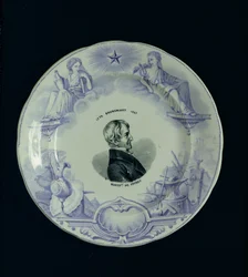 Tallerken med et portrett av Alexandre Brongniart (1770-1847) (keramikk)