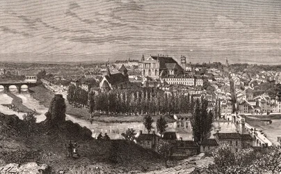 Poitiers - gravering i "La France illustrée: geografi, historie, statistisk administrasjon" av V.A. Malt-Brown. 1884