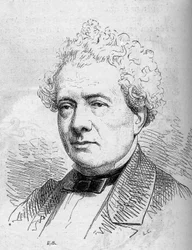 Portrait de Joseph Samson (1793-1871), comedien francais, membre de la Comedie Francaise. Gravure in ""Le Monde Illustre"" n°312 du 4 avril 1863.