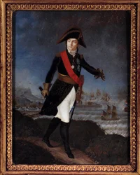 Portrett i full lengde av marskalk Louis Alexandre Berthier (1753-1815) Anonymt maleri