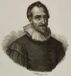 Portrett av Adam de Craponne (1526-1576), fransk ingeniør, gravering av Marchi