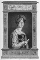 Portrait of Anne Francoise Boutet called Mademoiselle Mars (1779-1847) French actress - Engraving of 1862 in “” The Queens of the World”” by our first writers. Book published under the direction of J. G. D. ARMENGAUD.