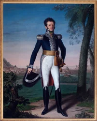 Portrett av Annibal de Saluces (Annibale Di Saluzzo) (1776-1852), guvernør i Nice under restaurering - Maleri av Jean Vacca, olje på lerret, fransk kunst - Nice Municipal Archives