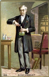 Portrett av Apollinaire Bouchardat (1809-1866), fransk farmasøyt. Kromolitografi fra slutten av 1800-tallet.