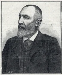 Portrett av Auguste Scherer-Kestner (Scheurer Kestner) (1833 -1899), kjemiker, industrimann og Alsace-politiker. Gravering fra 1897. Privat samling.
