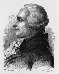 Portrett av baron Louis-Bernard Guyton-Morveau (Louis Bernard Guyton de Morveau) (Guiton) (1737-1816), fransk politiker, kjemiker og revolusjonær - i "Album de la Science; berømte lærde; Grandes disouvertes""" 1896.