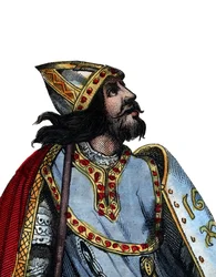 Portrett av Karl Martell (688-741), frankisk militær og politisk leder.