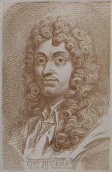 Portrett av Christian Huygens (1629-95) fra Histoire des Mathematiciens av Alexandre Saverien, midten av 1700-tallet