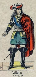 Portrett av Claude Louis Hector de Villars (1653-1734), marechal av Frankrike. Bilde av Epinal fra slutten av 1800-tallet.