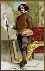 Portrett av Diego Rodriguez de Silva y Velazquez dit Diego Velasquez (1599-1660). Kromolitografi fra slutten av 1800-tallet.