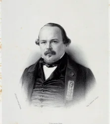 Portrett av Francois Auguste Perrinon (1812-1861), stedfortreder på Martinique Gravering av Chartres fra 1800-tallet, Musee des Beaux Arts