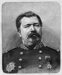 Portrett av general Davout (ca. 1829), storkansler for Æreslegionen. Gravering i «La gazette du dimanche»» av 12. desember 1895.