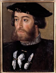 Portrett av Guillaume de Bellay, Lord of Langey (1491-1543) Han var guvernør i Torino og Piemont. Anonymt maleri fra 1500-tallet. Dim. 0,32x0,23 m. Versailles, Chateaux de Versailles et de Trianon - Portrett av Guillaume de Bellay, Lord of Langey (1491-15)