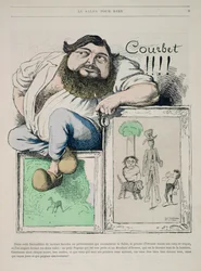 Portrett av Gustave Courbet (1819-77) illustrasjon fra Gill Revue, pub. innen 1868 av Marchandeau