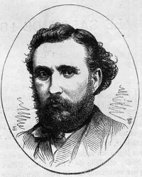 Portrait of Henri Chapu (1833-1891), French sculptor. Engraving in “” Le Monde Illustré”” n°890 of 2 May 1874.