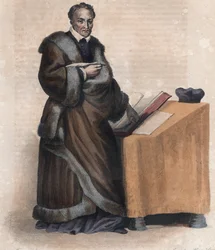 Portrett av Jacques Amyot (1513-1593), fransk biskop, forfatter og oversetter.