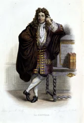Portrett av Jean de La Bruyere, fransk forfatter og moralist (1645-1696) i Ed. Mennechet, "" Le Plutarque francais""