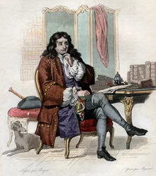 Portrett av Jean de La Fontaine (Lafontaine) (1621-1695), fransk fabulist og poet.