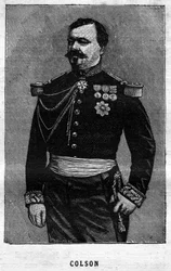 Portrett av Joseph Emile Colson (1821-1870), fransk general. Gravering i «Les Illustrations De L