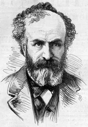 Portrait of Jules Jansenn (1824-1907), French astronomer, a method of observing solar protuberances. Engraving in “” Le Monde Illustré”” n°911 of September 26