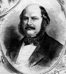 Portrett av Maximilian Jules Marcus Koenigswarter (1817-1878), fransk bankmann og politiker. Gravering i "" Le Monde Illustré"" nr. 262 av 19. april 1862.