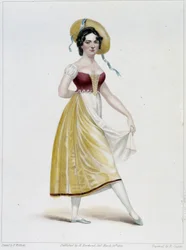 Portrett av Miss Noblet i Ballet of the Assumed Peasant