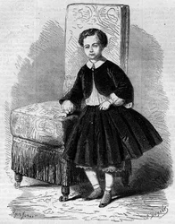 Portrett av Napoleon Eugene Louis Jean Joseph Bonaparte (1856-1879), kjent som Prince Imperial, sønn av Napoleon III. Gravering i "" Le Monde Illustré"" nr. 137 av 26. november
