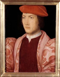 Portrett av Odet de Coligny, kardinal av Chatillon i 1534 (lyskens sønn av Gaspard de Coligny, Marechal av Frankrike og bror til admiral Gaspard de Coligny) (1517-1571) rundt 1535 Maleri av den franske skolen på 1500-tallet. Dim. 0,32x0,23m. Versaille