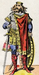 Portrait of Pharamond (or Pharamun or Faramund or Paramund), king of the Salian Francs (reign between 420-428).