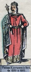 Portrett av Filip III av Frankrike, kjent som Philip the Hardi (1245-1285) (kapetianernes dynasti). Illustrasjon sent på 1800-tallet.