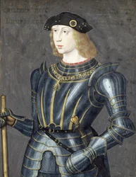 Portrett av Filip II av Spania (kroppsfarge og gull på vellum)