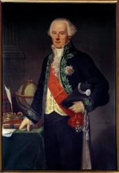 Portrett av Pierre Simon, Marquis de Laplace (1749-1827), matematiker, fysiker og astronom. Maleri av Ecole francaise. Paris fra 1800-tallet, observatoriets museum