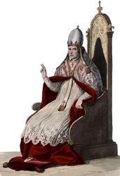 Portrett av pave Sylvester II (eller Silvester II) (ca. 938-1003).