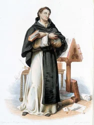 Portrett av Saint Bernard av Clairvaux (San Bernardo di Chiaravalle) (1090 - 1153) - i "" Le Plutarque francais"", red. Mennechet