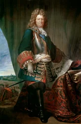 Portrett av Sebastian Prestre-herren av Vauban (1633 - 1707), marskalk av Frankrike. Anonymt maleri av den franske skolen. Militærteknisk museum i Angers. - Portrett av Sebastien le Prestre, Lord of Vauban (1633-1707), marskalk av Frankrike. Anonym pa