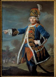 Portrett av Simon Claude de Grassin de Glatigny (? -1776) Maleri av den franske skolen. 1744 Paris, Musee de l