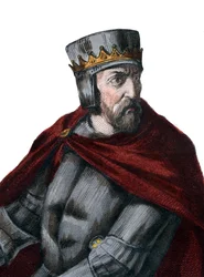 Portrett av Simon IV de Montfort, 5. jarl av Leicester (1150-1218), fransk adelsmann.