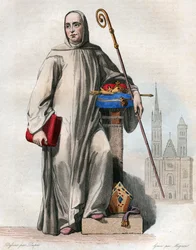 Portrett av Suger (abbe Suger) (1081-1151), fransk abbed og historiker.