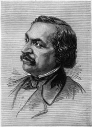 Portrett av Victor Sejour (1816) -1874), fransktalende amerikansk dramatisk forfatter. Gravering i "" Le Monde Illustré"" nr. 912 av 3. oktober