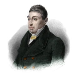 Portrait of general La Fayette (Marie Gilbert Mottier, Marquis de Lafayette) (1757-1834), French aristocrat, military officer and politician. in “” LIBRE DES SPORERS”” by Louis de Cormenin Timon. 1842. Private collection.