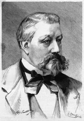 Portrait of journalist and novelist Alberic Second decede in 1887, in Le Monde Illustré.