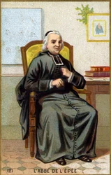 Portrett av sverdets abbed (1712-1789). Kromolitografi fra slutten av 1800-tallet.