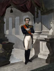 Portrett av kongen av Roma Napoleon II, hertug av Reichstadt (1811-1832) sønn av keiser Napoleon I (1769-1821)» Gravering av Pernel