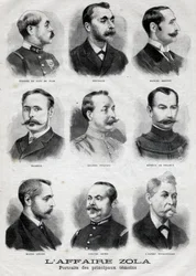Portretter av hovedvitnene i Dreyfus Zola-affæren i "Le Petit Journal", 27. februar