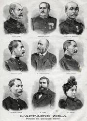 Portretter av hovedvitnene i Dreyfus Zola-affæren i "Le Petit Journal", 27. februar